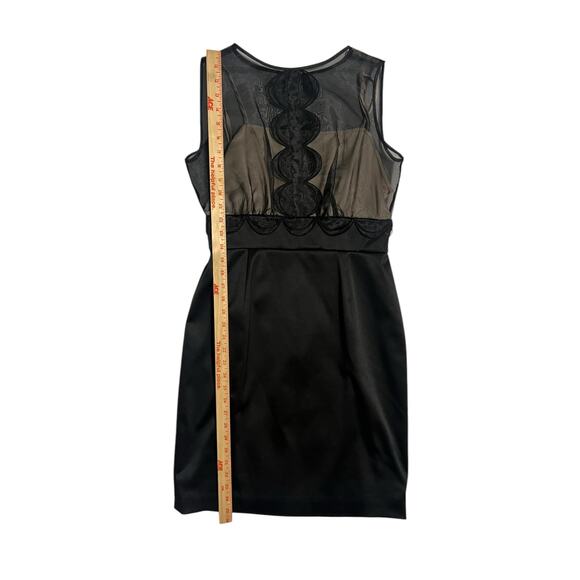 Max and Cleo Black Sheer Satin Cocktail Mini Dress Sleeveless Size 8 Semi Formal - Picture 10 of 12
